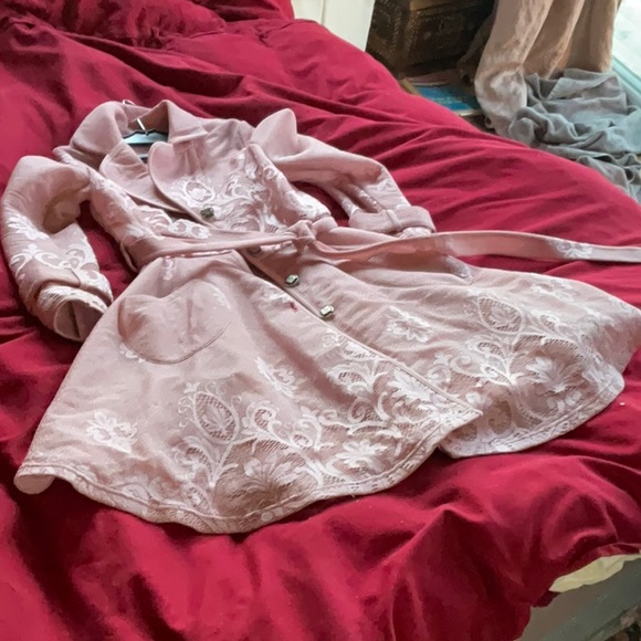 Pink lace swing summer dress jacket - Picture 5 of 7